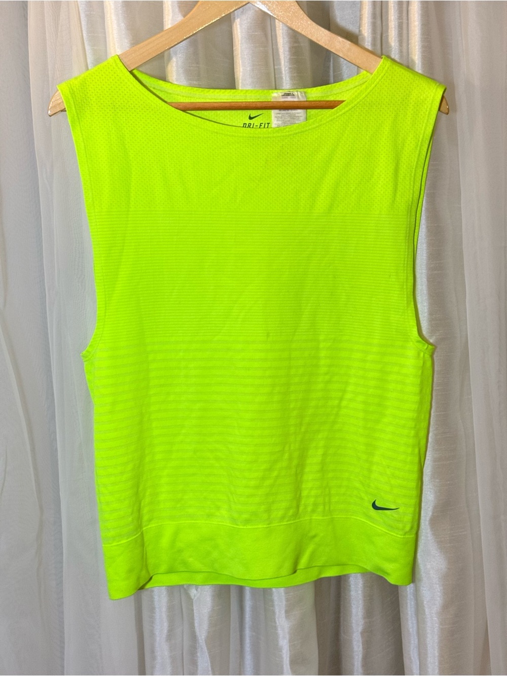 Nike Neon Green Muscle Tee Sleeveless Training Top
